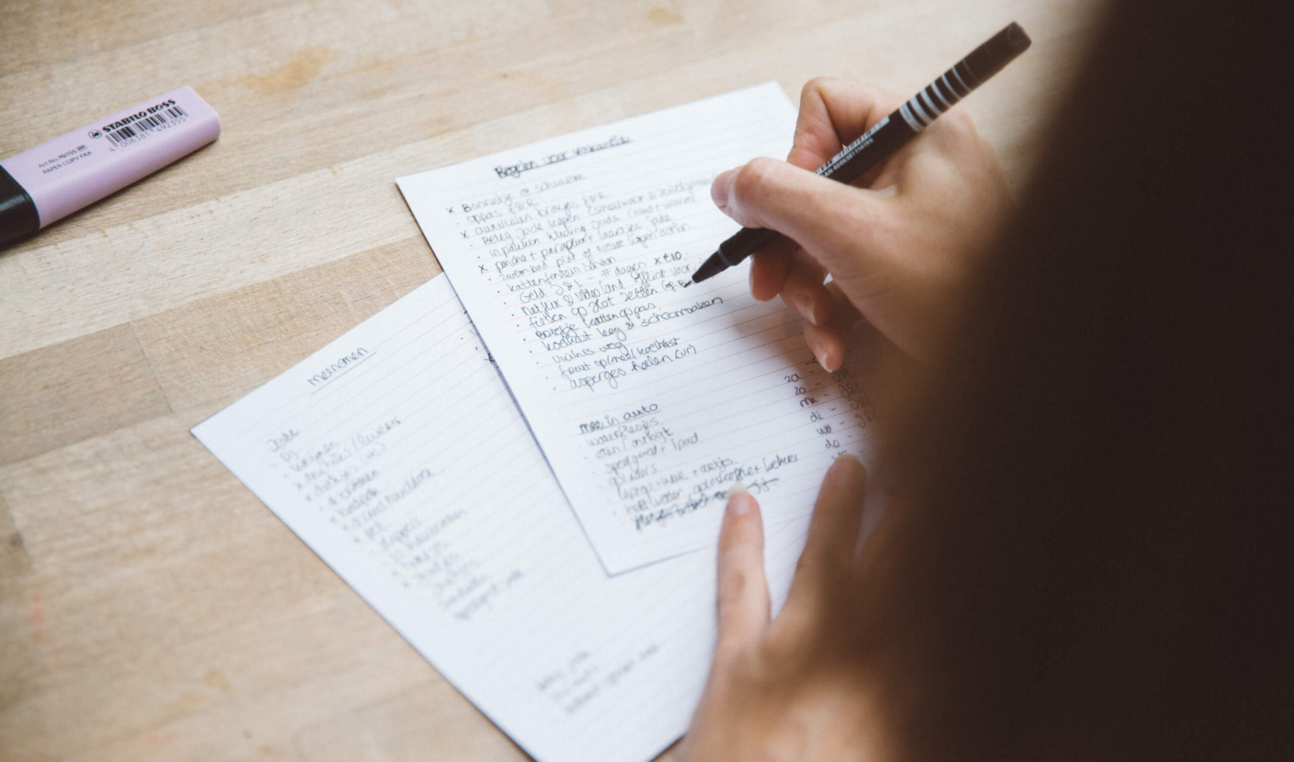 Mijn vakantielijstjes